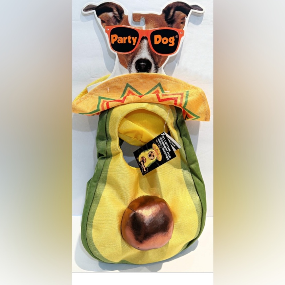 NWT Party Dog Green Avocado Sombrero Costume for Dogs Dress up Size M/L